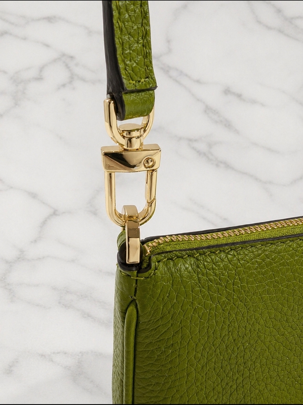 Michael Kors Green Pebbled Leather Mini Double-Pocket Shoulder Bag - Picture 4 of 7